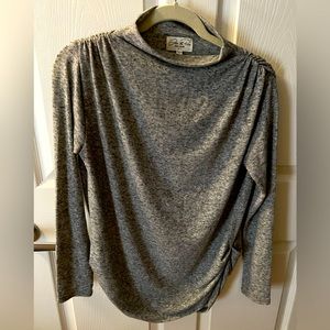 Feel the Piece Grey Mock Tunnel Neck Sweater